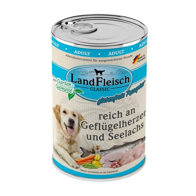 Landfleisch Dog Classic Geflügelherzen & Seelachs mit Gartengemüse X6