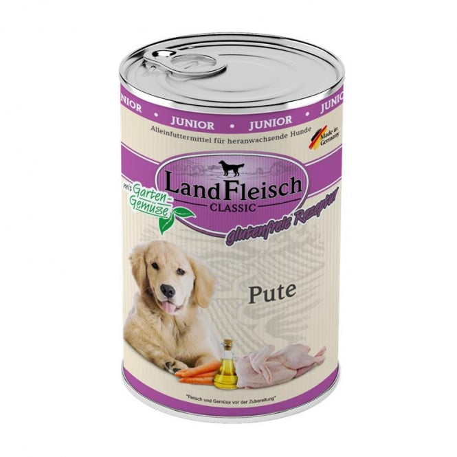 Landfleisch Dog Classic Junior Pute mit Gartengemüse – 6er-Pack