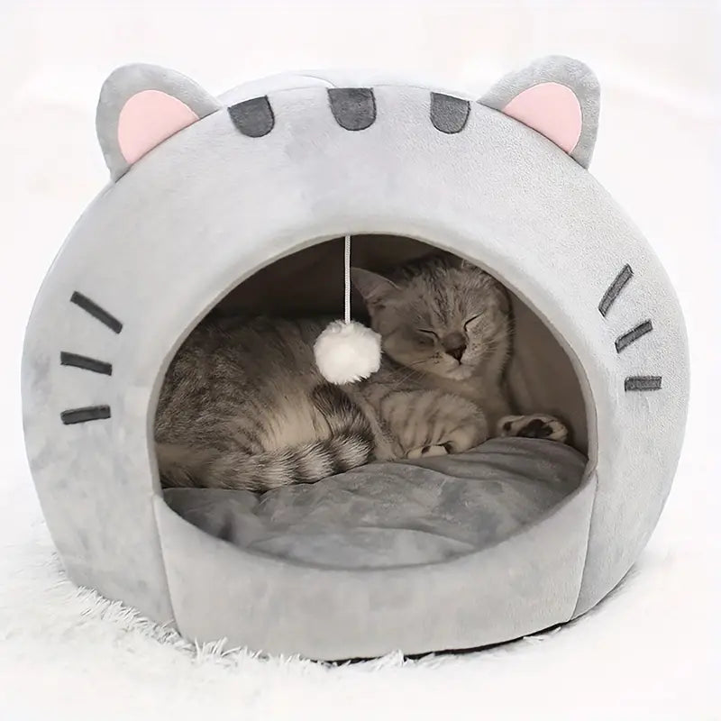 Kuscheliges Katzenbett & Katzenhöhle, Waschbar, 40 × 40 cm