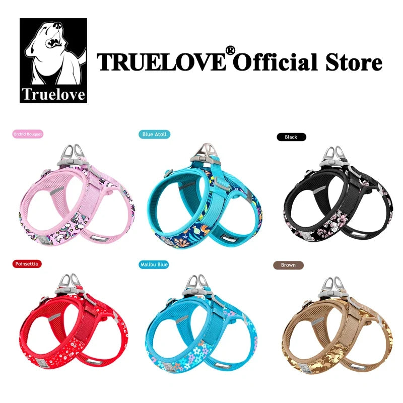 Truelove Floral Mesh Harness for Dogs Cats