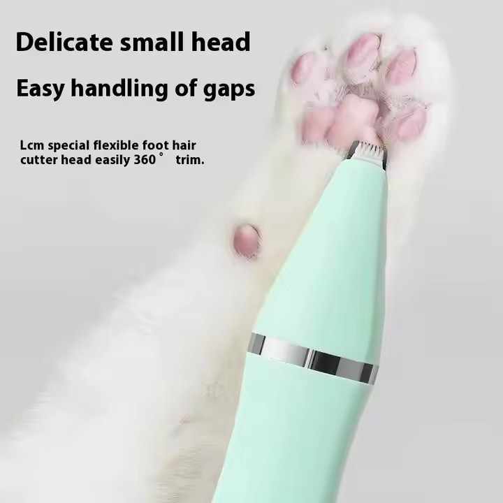 NNEDSZ Light Green 4-in-1 Pet Grooming Electric Clippers - Professional Rechargeable Trimmer for Dogs & Cats, Paw, Fur, Nail, and Ear Care | Compact Design,
