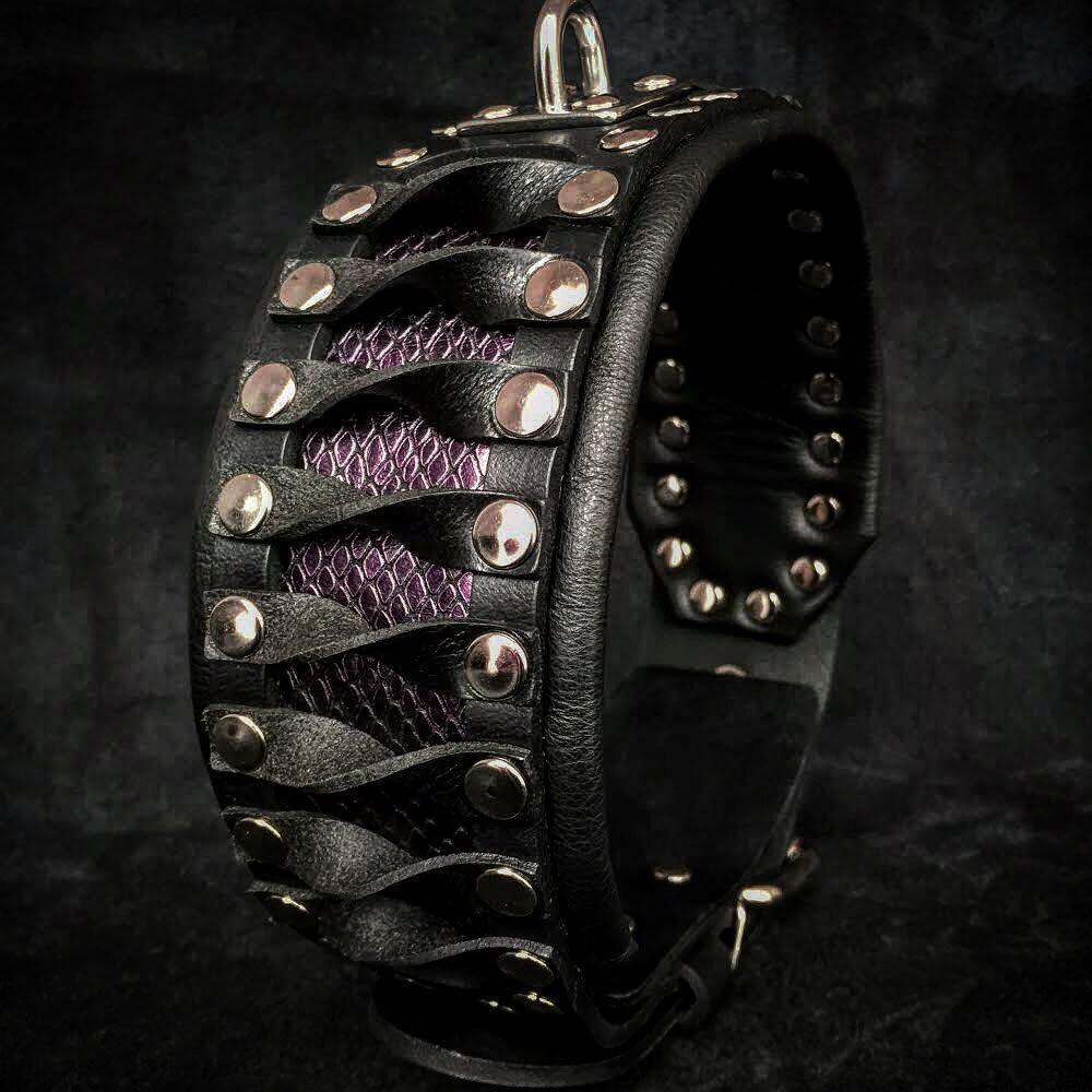 Bestia Steampunk Hundehalsband, Exklusives Design aus Echtleder